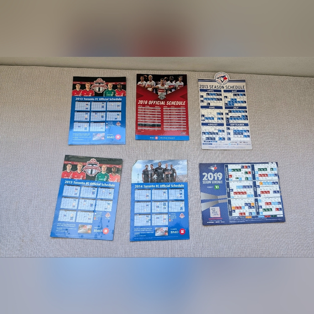 Toronto FC & Blue Jays Magnetic Season Schedules (2013-2019)
